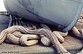 Big rope and a small boat. San Francisco, CA. 'Minolta X700 35mm SLR' (Click for larger view)