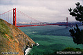This view of the Golden Gate bridge was taken from the Marin Headlands on the north side of the bridge. San Francisco can be seen in the background. San Francisco, CA. 'Nikon F100 35mm SLR' (Click for larger view)