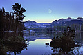 This picture of Wright's Lake is actually a double exposure, two images recorded on the same piece of film. The first exposure of the moon was taken at night with only the moon in the frame. The second exposure was taken the next day. I remembered approximately where the moon was in the original exposure and composed the second exposure appropriately. Wright's Lake, CA 'Nikon F100 35mm SLR' (Click for larger view)