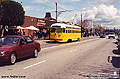 This picture of a yellow trolley car was taken while standing on the street at Fisherman's Wharf. San Francisco, CA. 'Minolta X700 35mm SLR' (Click for larger view)