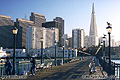 This shot was taken on the pier at 'The Embarcadero' looking west into the city in late afternoon. San Francisco, CA 'Nikon F100 35mm SLR' (Click for larger view)