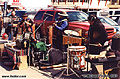 Street musicians selling their wares along Fisherman's Wharf. San Francisco, CA 'Minolta X700 35mm SLR' (Click for larger view)