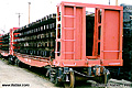 Train car stacked with track sections. Roseville, CA 'Nikon F100 35mm SLR' (Click for larger view)