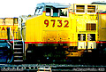 Train locomotive located at the Union Pacific repair shop. Rosevill, CA 'Nikon F100 35mm SLR' (Click for larger view)