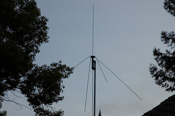 Completed 6 Meter Quarter Wave Antenna   (Click for larger view)