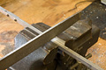 Cutting a notch to hold the radial in position. (Click for larger view)